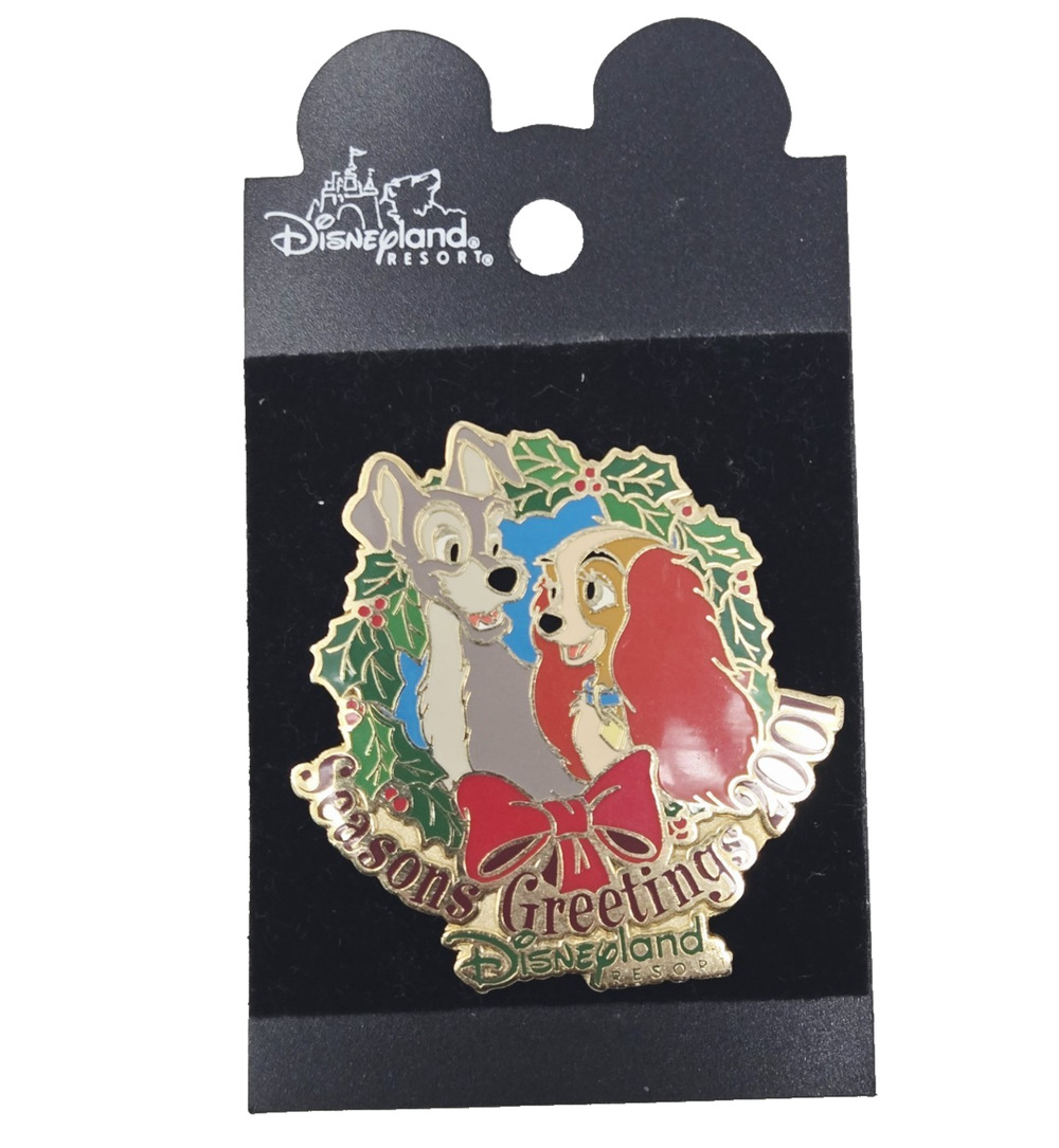Disney Pin Lady and the Tramp DLR AP Dining Series Seasons Greetings 2001 Pin